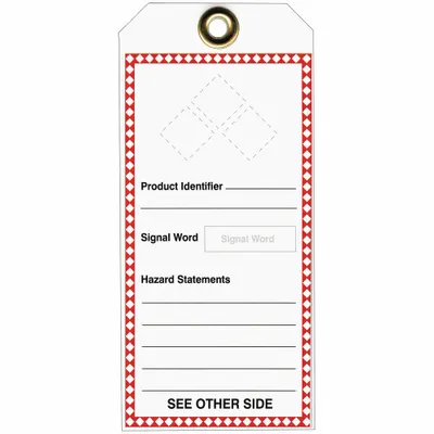 ACCUFORM Tag: Plastic, Rectangle, 8 1/2 in Ht, 3 7/8 in Wd, 0.015 in Thick, Indoor/Outdoor - Safety