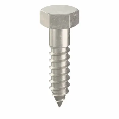 FOREVERBOLT Hex Head Lag Screw: 1/2 in Size, 2 in Lg, Stainless Steel, NL-19 - 18-8 Stainless Steel Hex Head Lag Screws