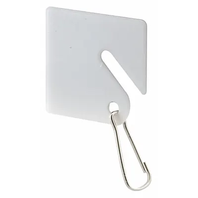 PRIME-LINE Key Tag: 100 Key Tags, Square-Slotted, White, Plastic, Blank Label, 1 1/2 in Overall Ht - Unlabeled Key Tags