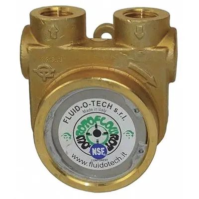 FLUID-O-TECH Rotary Vane Pump: Direct Drive, Low-Lead Brass Body, 3/8" NPT - Carbonator Mount Rotary Vane Pump Heads