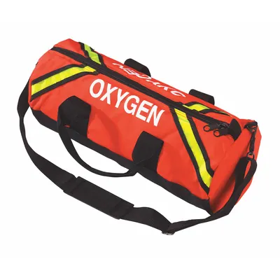 EMI Oxygen Response Bag: 21 in L x 9 1/2 in W x 9 1/2 in H, Hook-and-Loop, Orange - Medical Oxygen Sleeve Bags