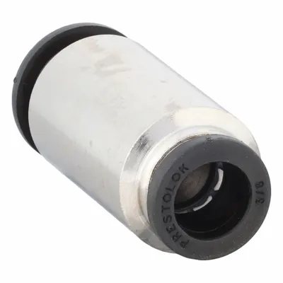 PARKER Push-Fit Union Fitting: 3/8 in OD x 1/2 in OD Size, Push-to-Connect x Push-to-Connect - Nickel-Plated Brass Tube Fittings
