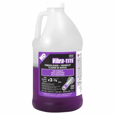 VIBRA-TITE Low-Strength Threadlocker: 111, Purple, 33.81 fl oz, Jug, 1 EA - Low-Strength Threadlockers (Purple)