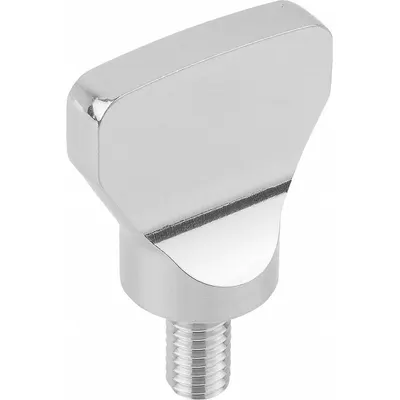KIPP Thumb Screw: 12 mm Lg, Unslotted, Smooth, Wing, 316, Stainless Steel - Hygienic USIT® Spade Head Thumb Screws