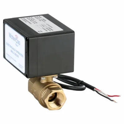 WATERCOP Electrically Actuated Two-Way Ball Valve: 1 in, Brass, 120V AC, FNPT x FNPT - Brass Electrically-Actuated Ball Valves