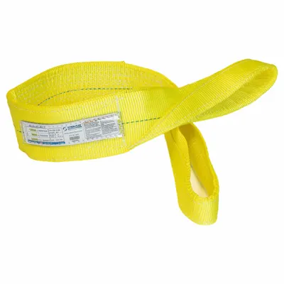 STREN-FLEX Web Sling: Type 3, Polyester, 18 ft Sling Lg, 12 in Eye Lg - High-Visibility Polyester Flat-Eye Web Slings
