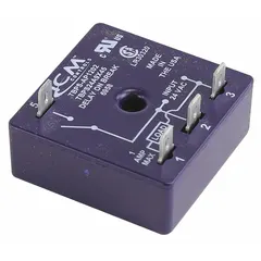 This time delay relay is a replacement control component for HVACR systems. It manages timing sequences, such as delaying compressor or fan startup, to prevent short cycling and protect equipment. Suitable for commercial and residential heating, ventilation, air conditioning, and refrigeration applications.