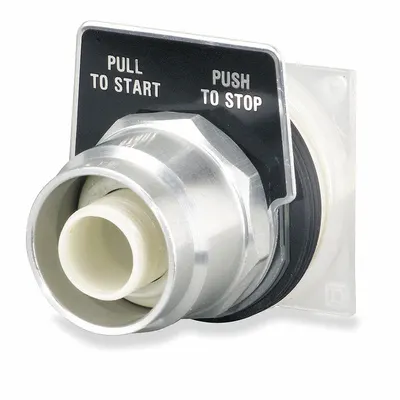 SCHNEIDER Mushroom Head Push Button: 30 mm Mounting Size, Metallic - Mushroom-Head Push-Button Operators