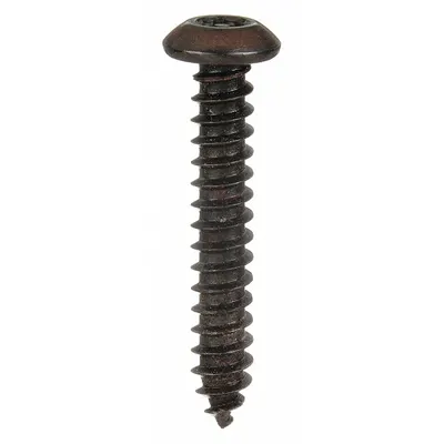 TAMPER-PRUF SCREW Tamper Resistant Screw: #6 Size, 1 in Lg, Steel, Black Oxide, Button - Button Head Sheet Metal Screw