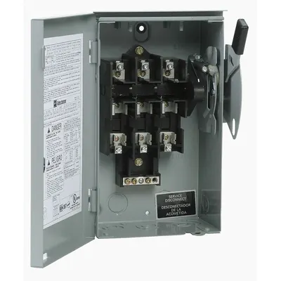 EATON Safety Switch: Fusible, 30 A, Three Phase, 240V AC, Galvanized Steel - Fusible Safety Switches