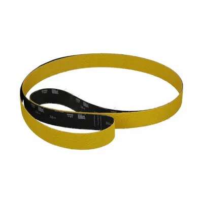 NORTON Sanding Belt: 2 in W x 132 in L, Ceramic, 36 Grit, Y Wt Polyester Backing - Cool-Cutting Sanding Belts for All Metals