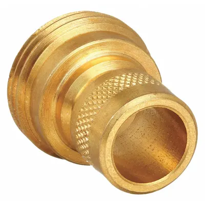 NELSON Garden Hose Adapter: 3/4 in x 3/4 in Fitting Size, Male x Male, GHT x GHT - Brass Garden Hose Couplings