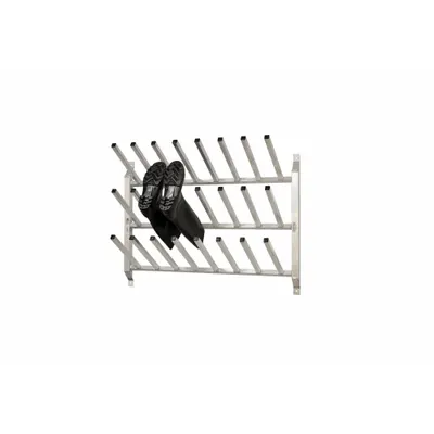 NEW AGE INDUSTRIAL Footwear Drying Rack: Footwear Drying Rack, Aluminum, 41 7/8 in Overall Lg - Wall-Mount Boot Drying & Storage Racks