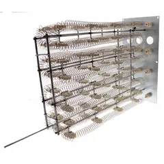 Replacement heater element for HVACR heaters and heat exchangers. Operates at 480V AC. Compatible with manufacturer model number 2CE04501046A. Used in commercial and industrial electric heating applications such as duct heaters and unit heaters.