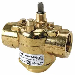 The ERIE VT3222 is a hydronic zone valve for HVAC systems, controlling water flow to individual heating or cooling zones. It is used in residential and commercial hydronic systems such as radiant floor heating, baseboard radiators, and fan-coil units, responding to thermostat signals to regulate temperature.