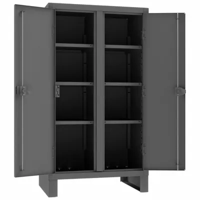 DURHAM MFG Storage Cabinet: 36 in x 24 in x 66 in, 6 Adj Shelves, 2 Doors, Legs, Gray - Shelf-Style Shift Cabinets
