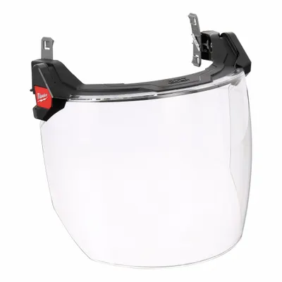 MILWAUKEE Face Shield: Anti-Fog/Scratch-Resistant, Reusable/X-Ray Detectable - Milwaukee Face Shield Assemblies for Hard Hats