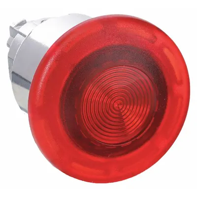 SCHNEIDER Multihead Operator: Red, 22 mm Mounting Size, Metallic - Illuminated Mushroom-Head Push-Button Operators