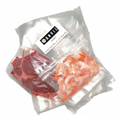 VOLLRATH Vacuum Sealer Bag: 8 in Overall Wd, Clear, Vacuum Seal, FDA/USDA, 3 mil Thick - Vacuum Pack Bags