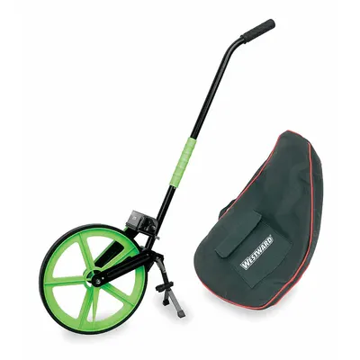 WESTWARD Measuring Wheel: 100,000 ft Range, Fixed Handle Handle, Spoked Single Wheel - Mechanical Outdoor Measuring Wheels