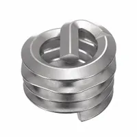 18-8 stainless steel helical insert with dry film lubricant finish. Coarse right-hand threads, tensile strength 200,000 to 250,000 psi. Used to repair or reinforce stripped internal threads in metal, with screw-locking feature to resist loosening under vibration