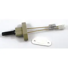 Hot surface igniter for gas-fired heating systems. Used to ignite the burner in boilers, furnaces, and pool heaters by heating a silicon carbide or nitride element to high temperature, eliminating the need for a standing pilot light.