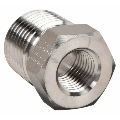 PARKER Metal Pipe Straight: Straight, Carbon Steel, 3/8 in x 1/8 in - Threaded Instrumentation Extreme-Pressure Pipe Fittings