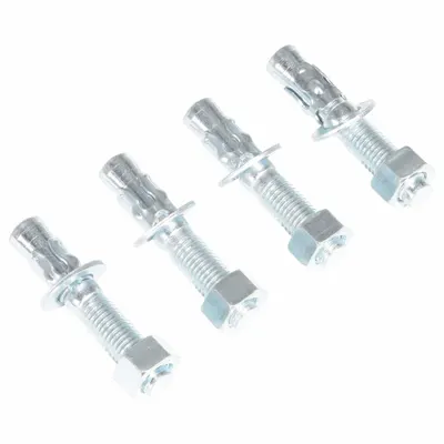 VESTIL Wedge Anchors: Hardware, 3/4 in Overall Lg, 4 in Overall Ht, Vestil, Steel - Bolt-On Guardrail Accessories