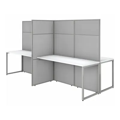 BUSH BUSINESS FURNITURE Modular Cubicle Workstation: 66 in Overall Ht, 119 in Overall Wd - Office Cubicles with Privacy Panels