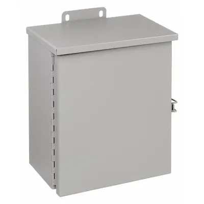 WIEGMANN Enclosure: Steel, 12 in x 10 in x 6 in, 3R, Solid Cover, Hinged, Included - Steel Enclosures with Hinged Covers