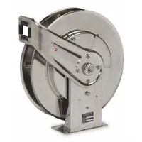 Spring Return Hose Reel: 50 ft (1/2 in I.D.), 500 psi Max Op Pressure, Stainless Steel, Silver (MPN 7800 OLS)