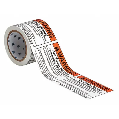 BRADY Label: Polyester, Adhesive Sign Mounting, 3 1/2 in x 5 in Nominal Sign Size - Danger: Arc Flash Hazard Appropriate PPE Required Do Not Operate Controls Or Open Covers Without Appropriate Personal Protection Equipment. Failure To Comply May Result In Injury Or Death! Refer To NFPA 70E For Minimum PPE Requirements. Signs
