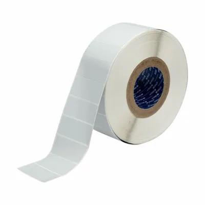 BRADY Pre-Cut Label Stock Roll: 1 1/4 in x 2 3/4 in, 2 61/64 in x 1 1/4 in, Metalized Polyester - Brady Precut Label Rolls