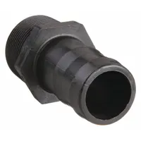 This polypropylene rigid barbed hose fitting connects 3 in hose to NPT threaded equipment. It features a hex body for wrench tightening and is suited for air, water, and chemical transfer in industrial fluid handling systems