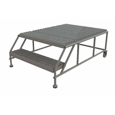 TRI-ARC Mobile Work Platform: 1.7 ft Platform Ht - Max, 36 in x 47 in, Steel - Tilt-&-Move Rolling Single-Access Platforms