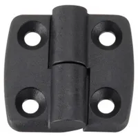 Lift Off Hinge: 48 mm x 52 mm, 25 Series, For 6 mm Slot Wd, Black, Polyamide, 6.6 mm Mounting Hole (MPN 095K2525L00)