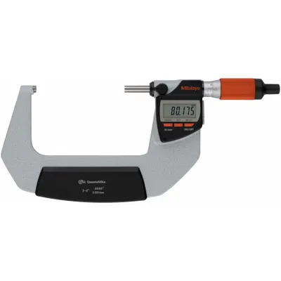 MITUTOYO Digital Outside Micrometer: 3 in to 4 in /101.6 mm to 127 mm, Inch/Metric - Micrometers without SPC Output for Harsh Environments