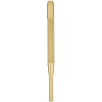 Brass Drive Pin Punch: Non-Sparking, 3/16 in Tip Dia, 4 in Overall Lg, Round, Brass, Flat, SAE (MPN B565E)