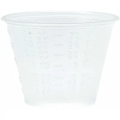 MEDLINE Medicine Container: 1 fl oz Capacity - oz, 29.57 mL Capacity - mL - Nonsterile Medical Specimen Containers