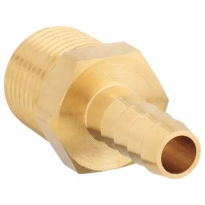 OEM Barbed Hose Fitting: For 3/8 in Hose I.D - Brass Multipurpose (Air, Water, Chemical) Rigid Barbed Hose Fittings