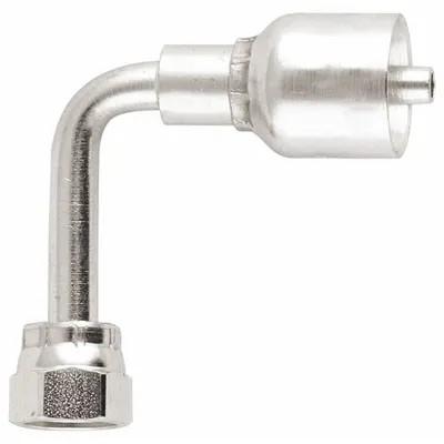 Parker Hydraulic Crimp Fitting: Steel x Steel, 90° Long Elbow, -12 For Hose Dash Size - Parker Crimp Hydraulic Hose Fittings with ORS Connection