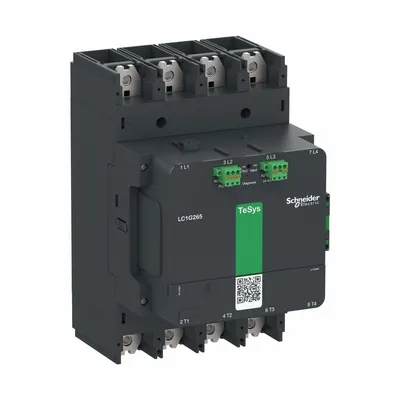 SCHNEIDER Contactor: 4 Poles, 4NO Contacts, 500 A - Non-Reversing IEC Contactors
