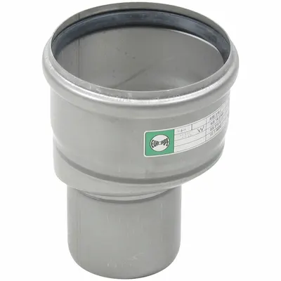BLUCHER Metal Pipe Straight: Stainless Steel, Eccentric Reducer, 4 in x 3 in - Push Fit Pipe Fittings