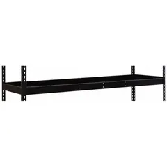 This HALLOWELL open deck shelf kit is designed for boltless shelving systems. It features a black powder-coated steel frame and includes a center support. The shelf measures 60 inches by 30 inches and is configured as a single straight shelf. Suitable for industrial storage applications requiring heavy-duty shelving.