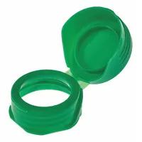 Cap: 34 mm Dia, Green, HDPE, Unlined, 29-14 mm Screw Closure Size, Autoclavable, Narrow Mouth Size (MPN 229425)