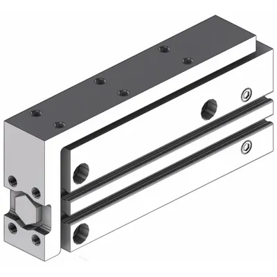SMC Air Slide Table: 25 mm Stroke Lg, 10 mm Bore Dia, Mfr Part # MXH10-25Z - Pneumatic Slide Tables