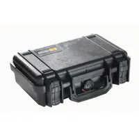 PELICAN Protective Case: 6 in x 10 1/2 in x 3 1/8 in Inside, No Foam, Black, Stationary, 1 lb Wt (MPN 1170NF)