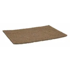 This NORTON Bear-Tex 740 pad is a heavy-duty surface-conditioning tool for all metals. It uses aluminum oxide abrasive in a medium grade to clean, deburr, and finish metal surfaces without loading. The pad measures 6 in x 9 in and is tan in color.