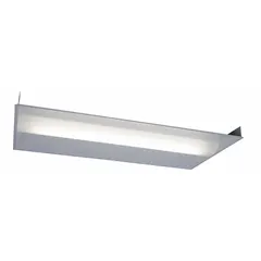Recessed LED troffer for suspended grid ceilings. Delivers 3000 lumens at 3500K color temperature, consuming 24.5 watts. Operates on 120 to 277V AC. Center-basket configuration accommodates (2) T8 lamps. Suitable for general ambient lighting in commercial spaces.