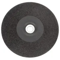 General purpose grinding wheel for carbon and stainless steel. Aluminum oxide abrasive with 24 grit for rapid material removal, weld blending, and edge chamfering. Type 27 depressed center design. 9" diameter, 1/4" thickness, 7/8" arbor hole
